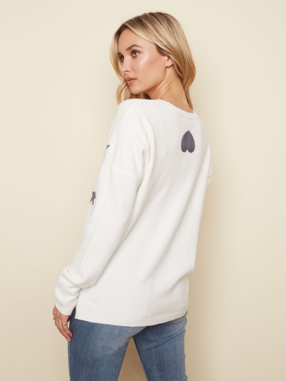 V-Neck With Jacquard Detaila, Size: XS