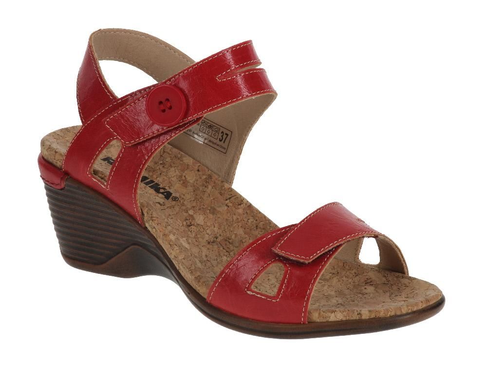 Calgary 05 Adjustable Sandal, Color: Red, Size: 36