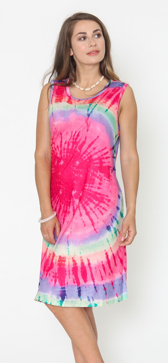 Pink Tie Dye Dress, Size: S