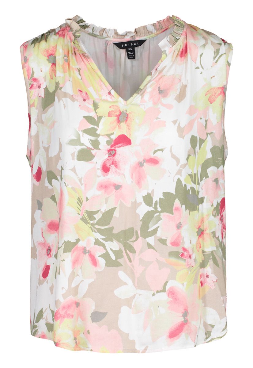 Sleeveless Blouse With Frill Neck, Size: XS