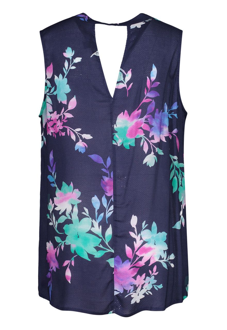 Deep Blue Floral Top