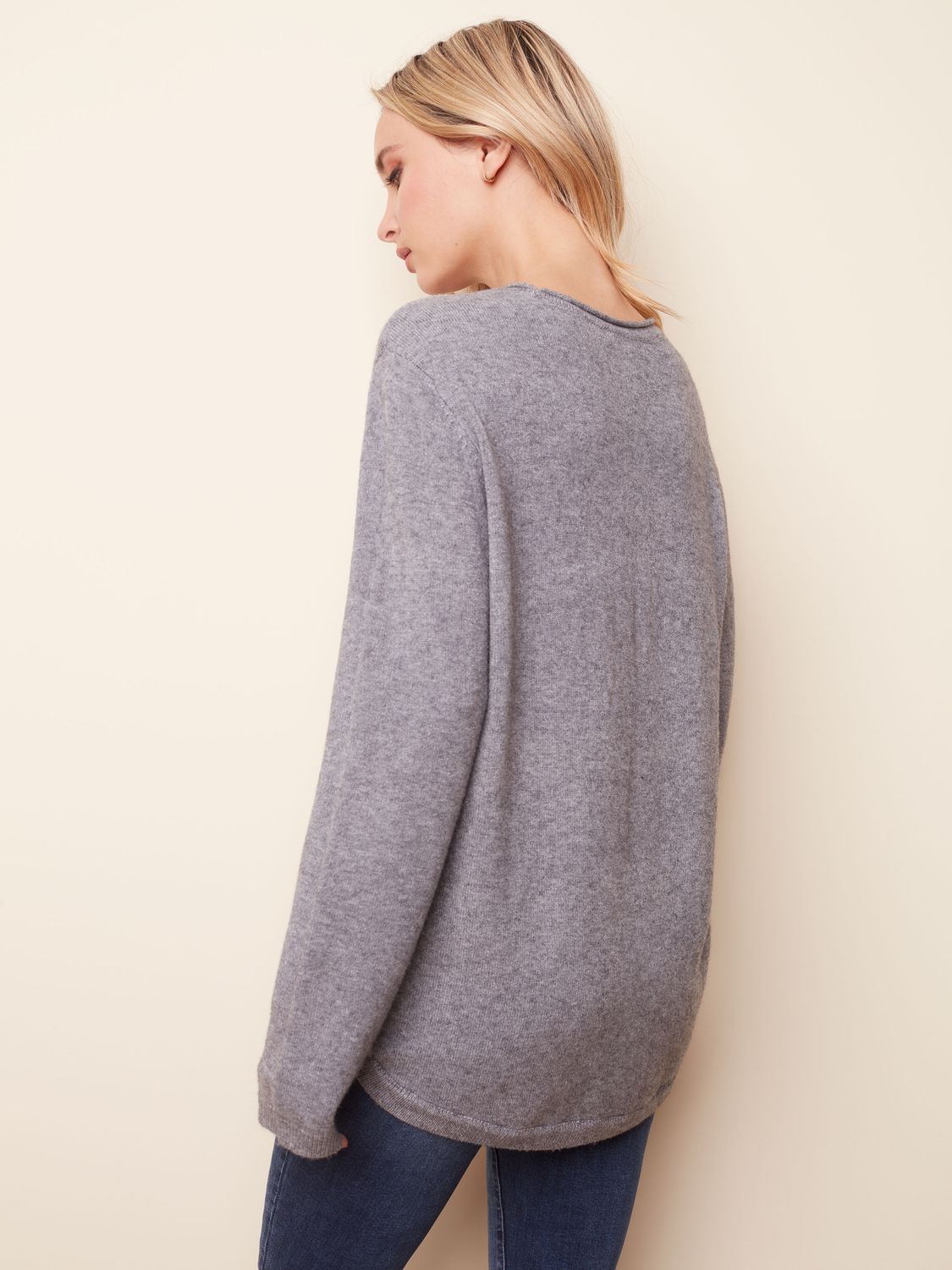 Heart Punch Design Round Hem, Color: H Grey, Size: XS
