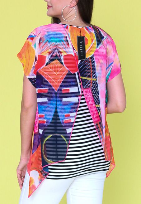 Knit Top With Striped Camisole