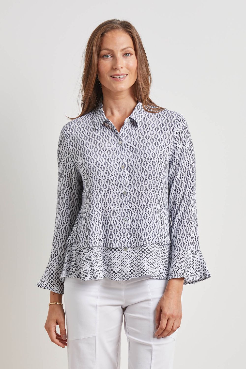 Wabi Sabi Contrast Panel Blouse, Size: XS