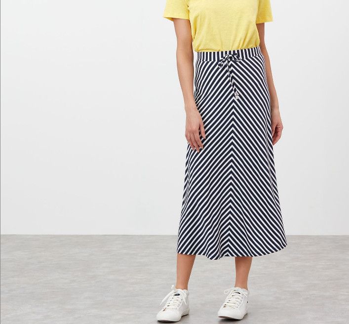 Auriel Navy Stripe Skirt