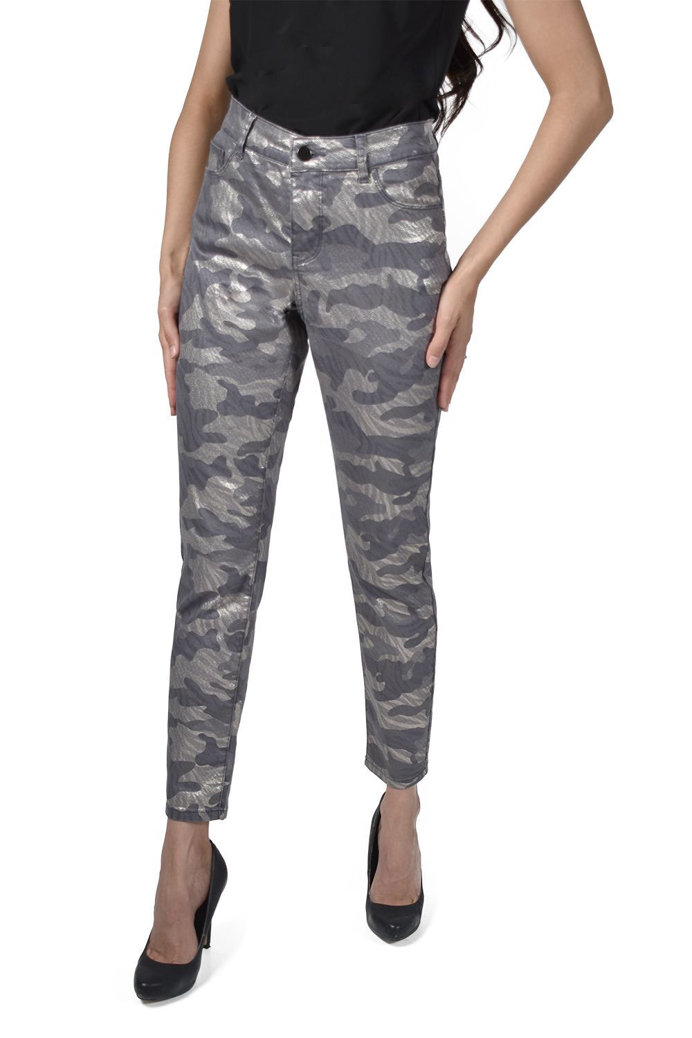 Camo/Grey Woven Denim Pant, Size: S