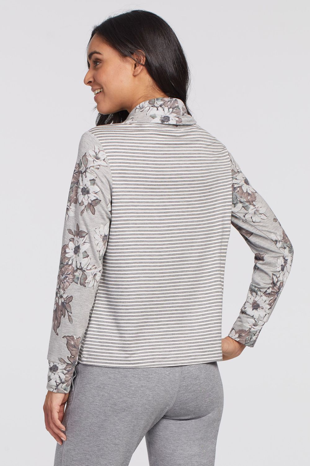 Cowl Neck Top With Drawstring &amp; Pocket