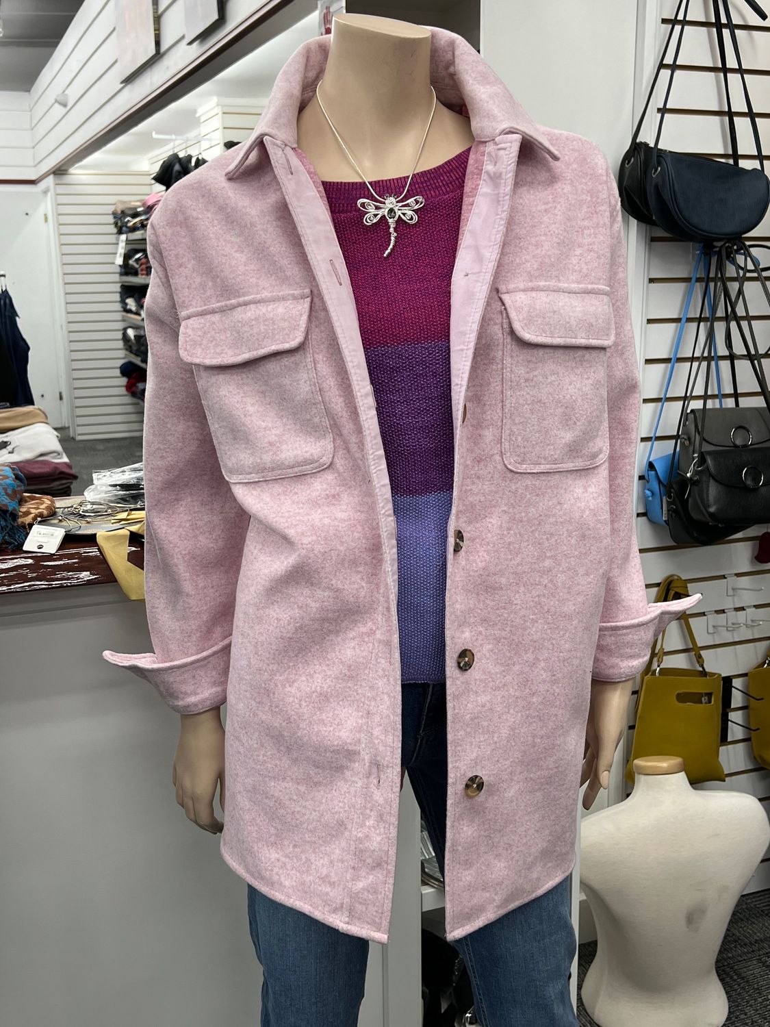 Pink Heather Shacket