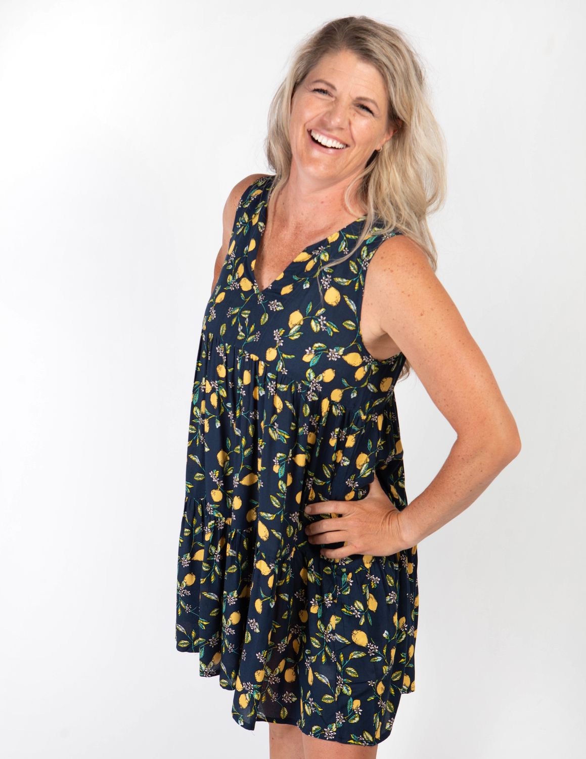 Ansley Dress Lemon Print