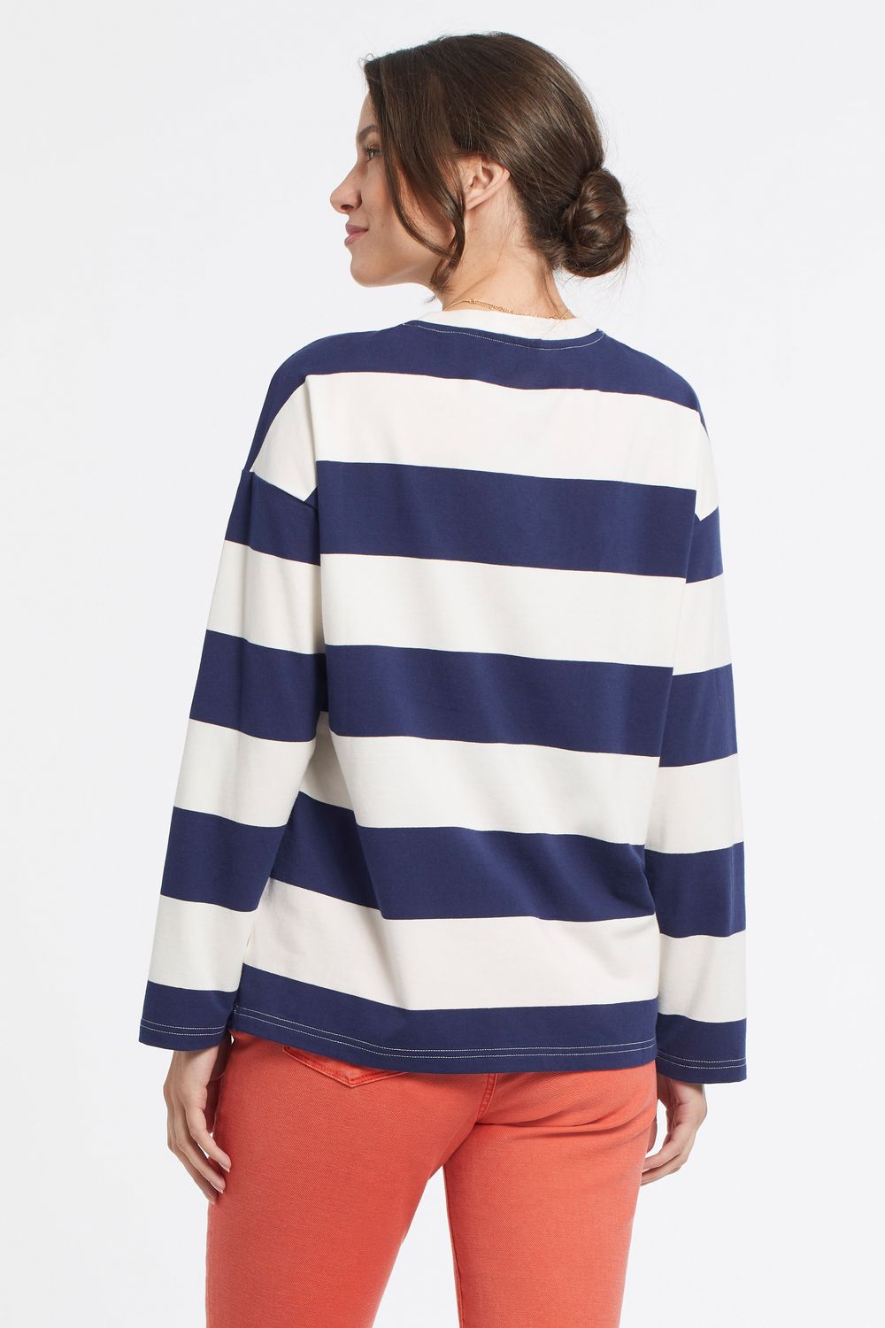 Crewneck Top With Buttons 4836O, Size: XS
