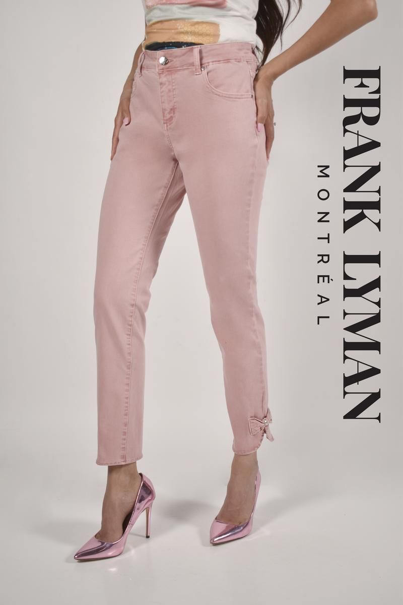 Blush Woven Denim Pant 226125U, Color: BLush, Size: XS