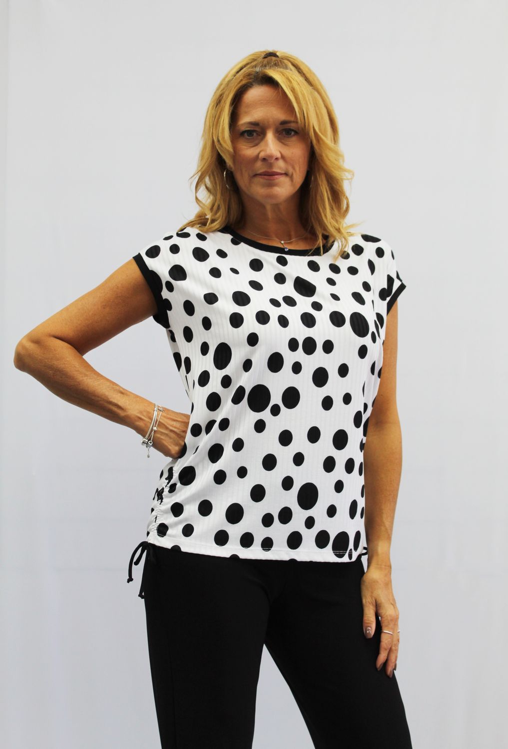 Top 52375, Color: Black/White, Size: S