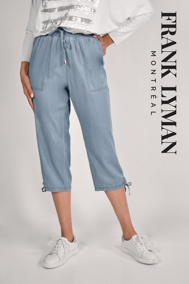 Denim Crop 100% Tencel   226172, Color: Blue denim, Size: S