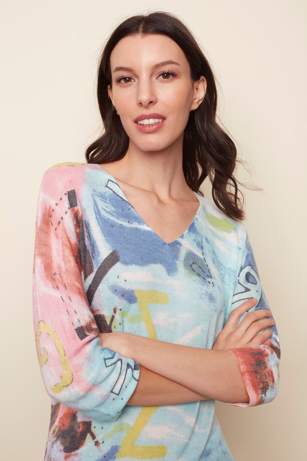 Printed Dolman Sweater