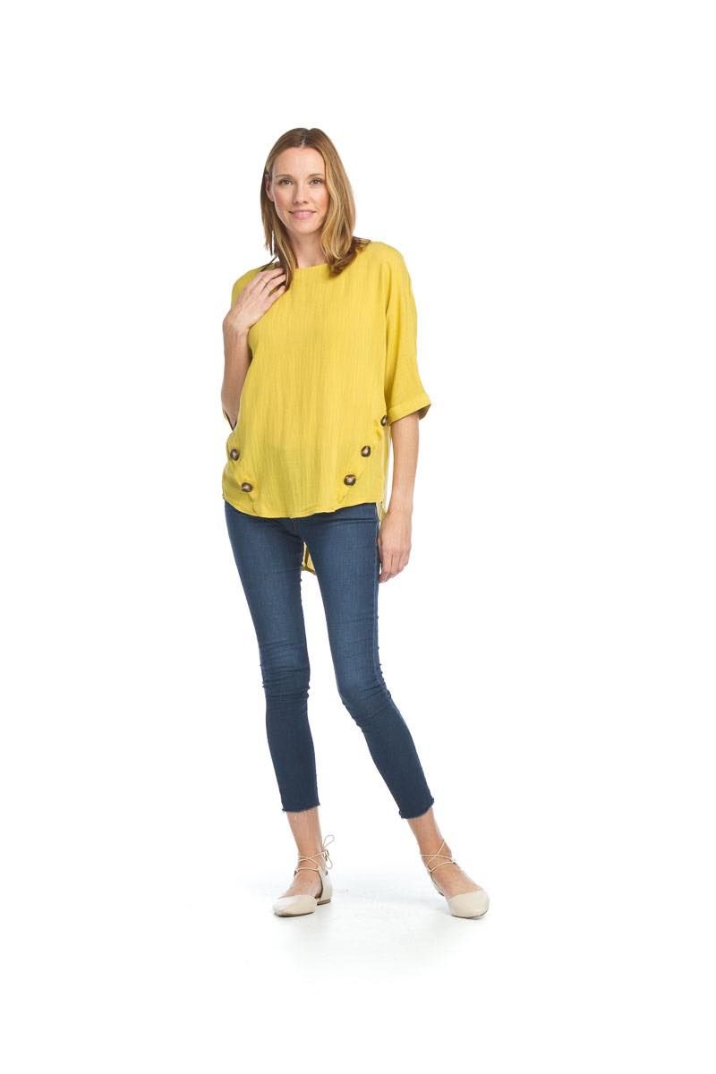 High-Low Blouse With Side Button PT12116