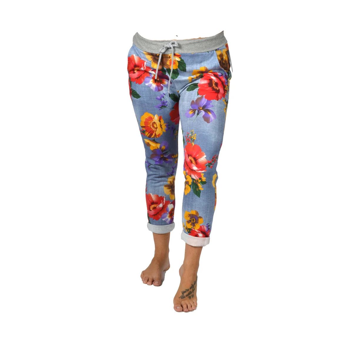 Color Floral Jeans 