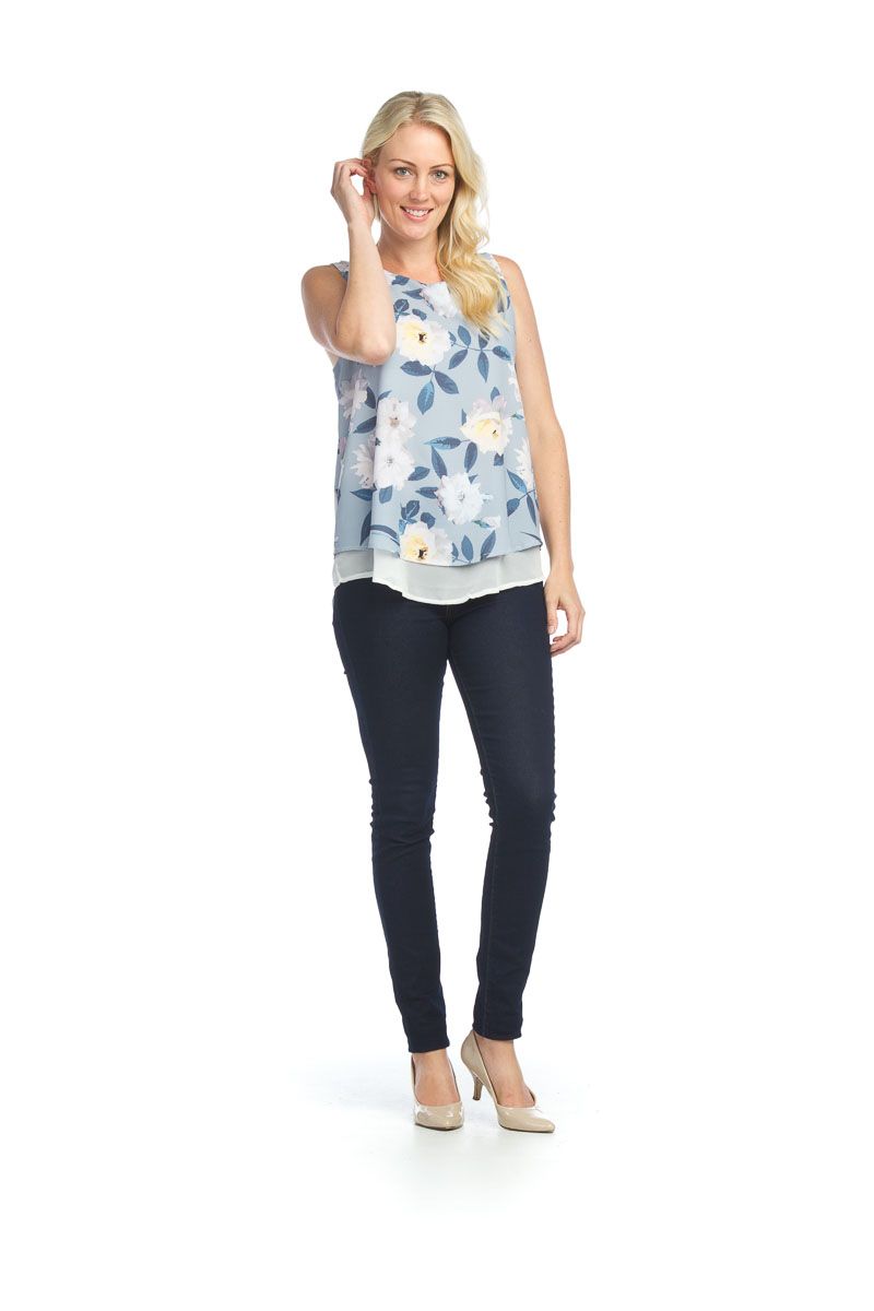 Floral Crepe Layered Blouse 
