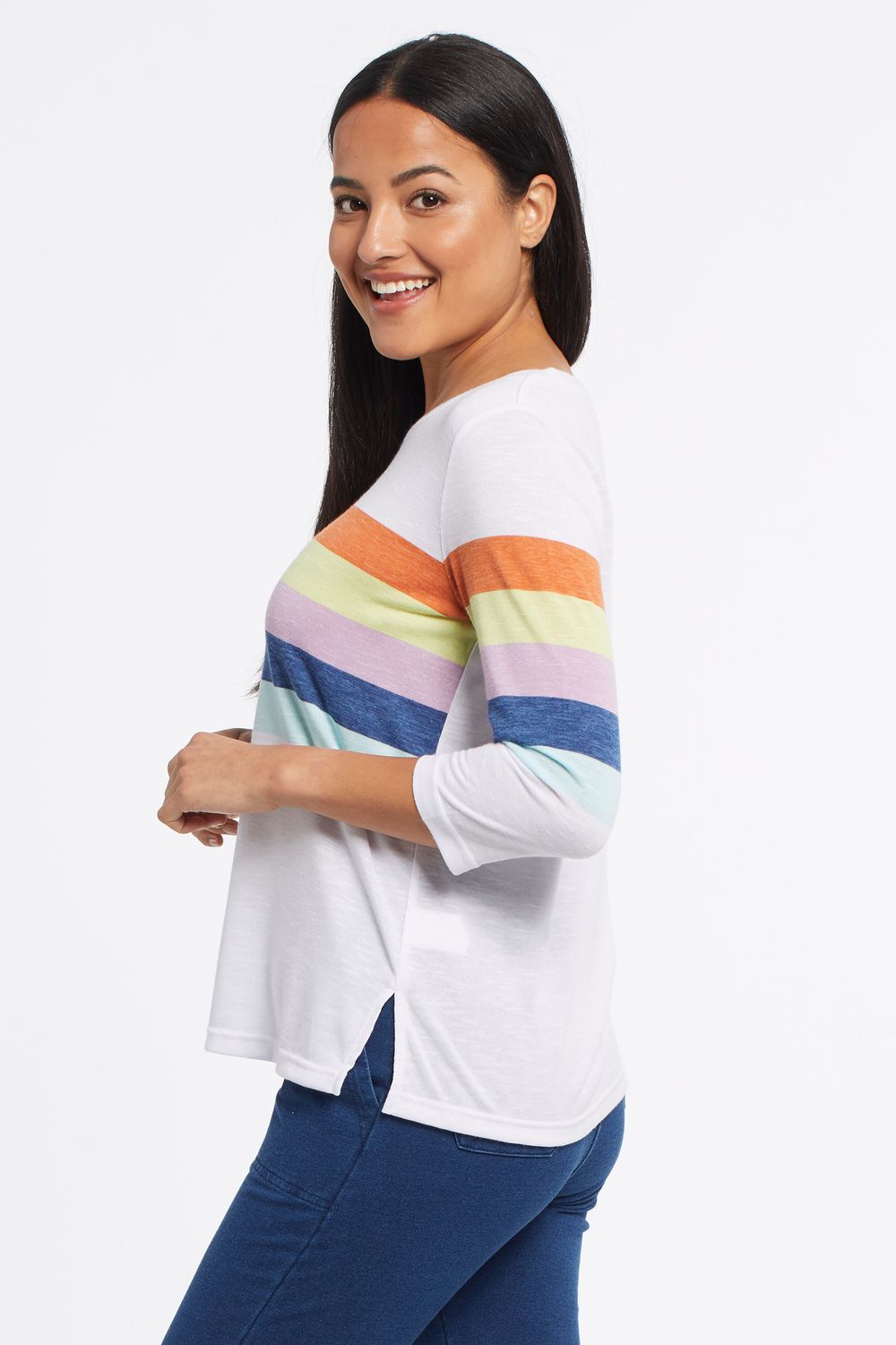 3/4 Sleeve Boat Neck Top 4862O