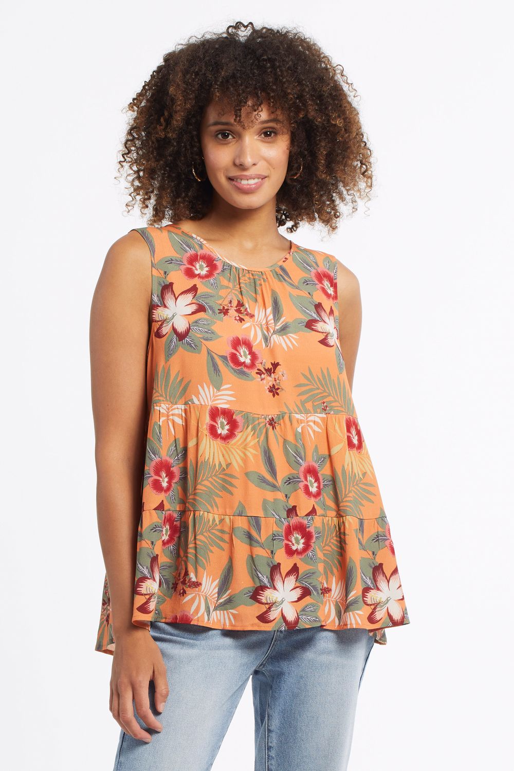 Sleeveless Tiered Blouse 6919O