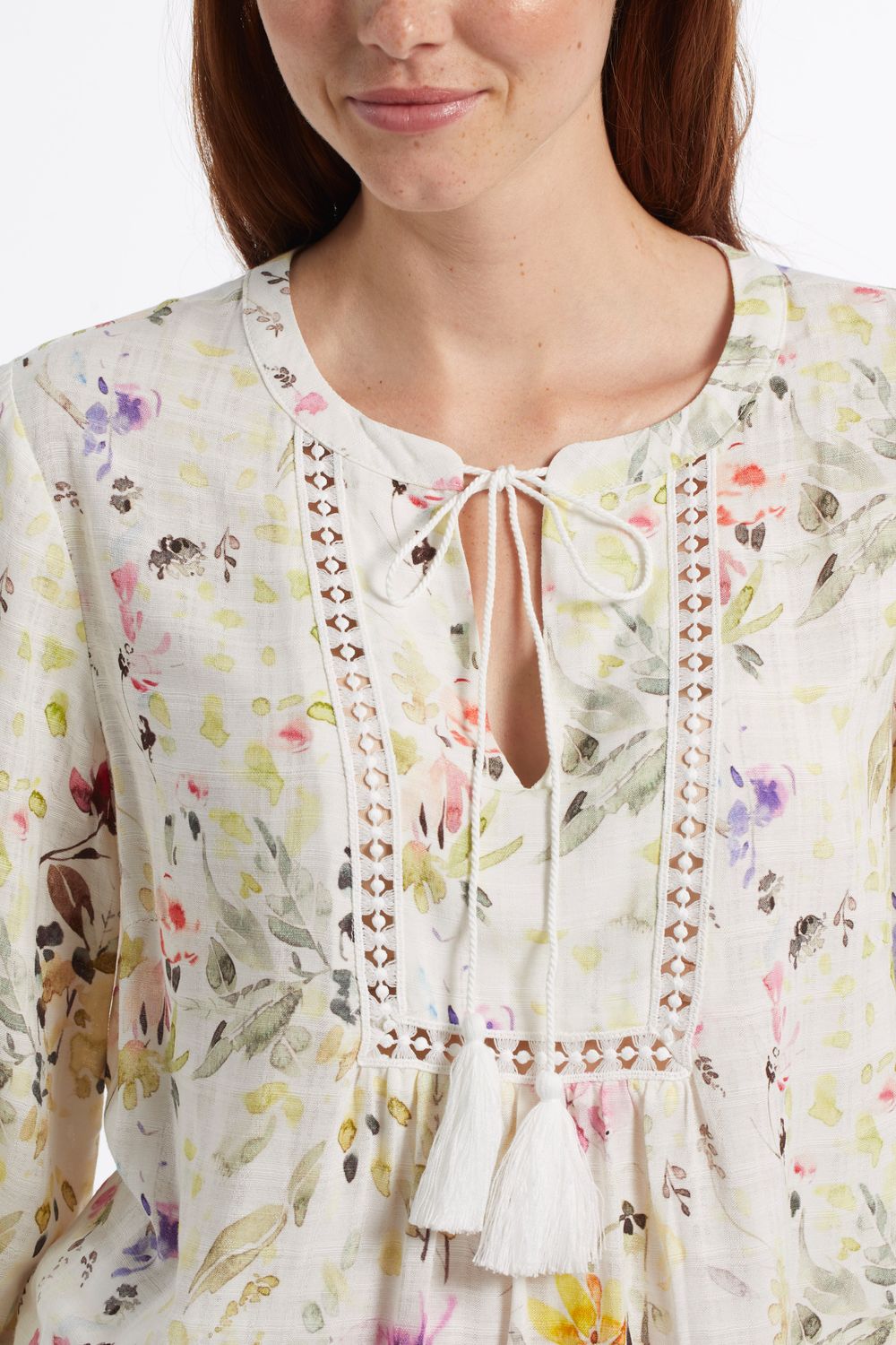 3/4 Sleeve Blouse With Lacetrim 