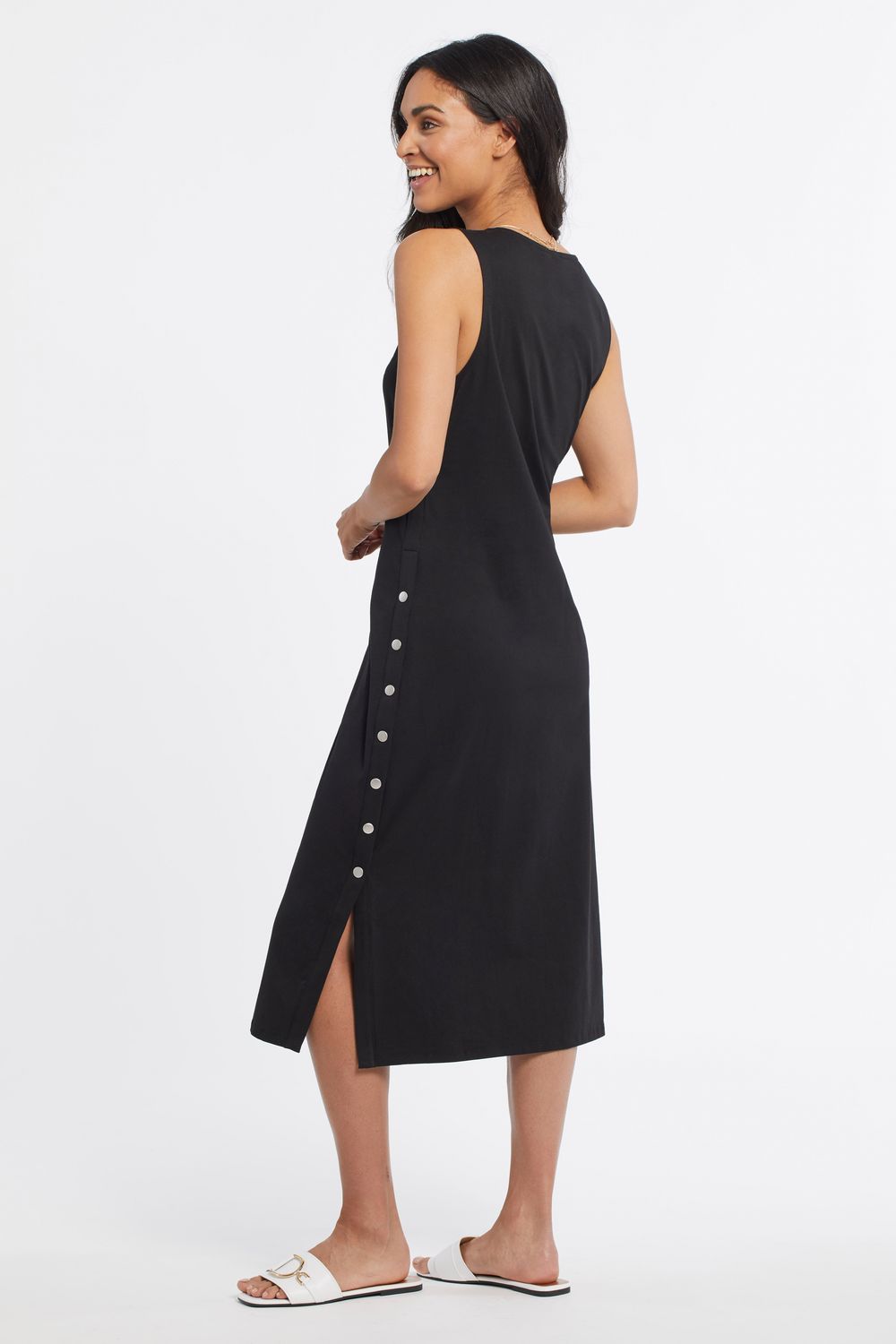 Sleeveless Dress With Side Snaps 4891O