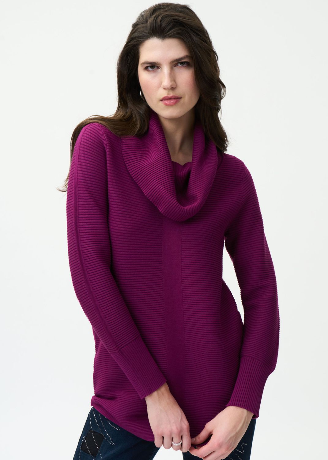 Cowl Neck Sweater w/Back Grommet Detail 224927