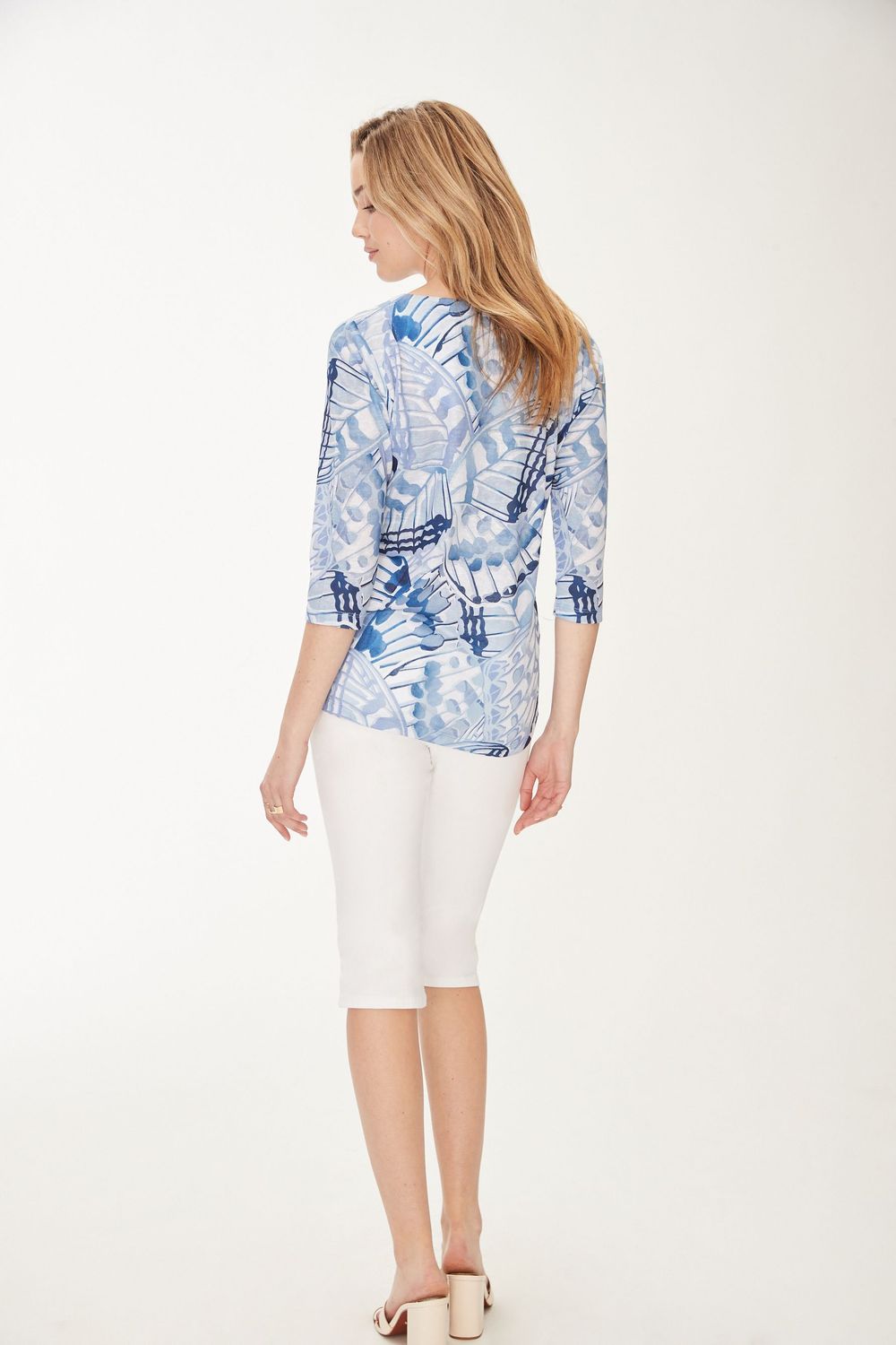 Printed Notch Neck Top 1115454