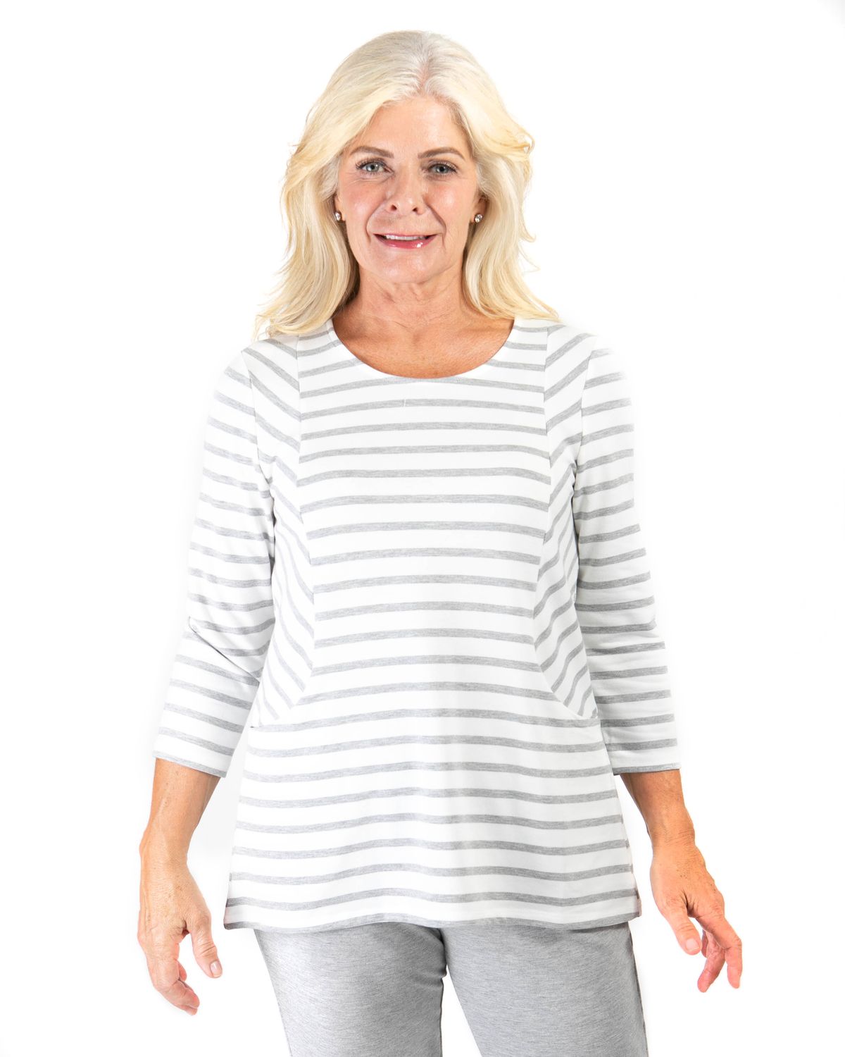 Olga Pullover 1323, Color: Navy Stripe, Size: XS