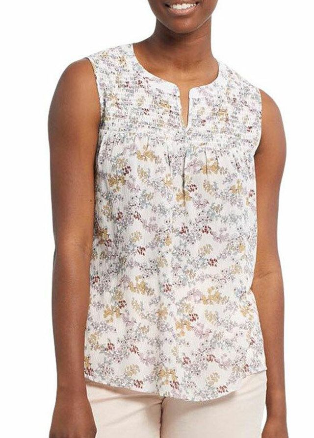 Tribal Sleeveless Blouse w/Smocking 4940O