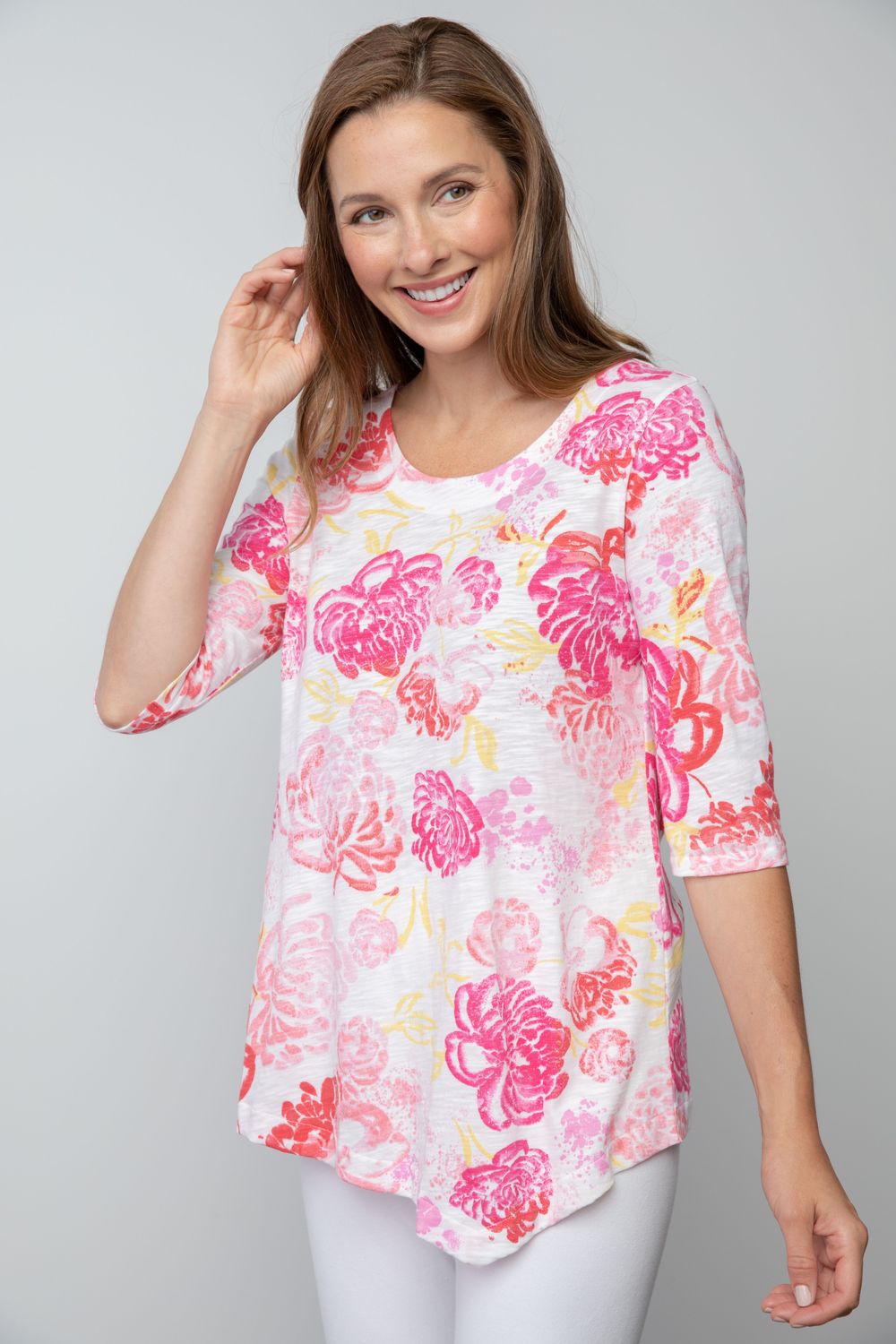 Angle Hem Scoop Neck Top 28334