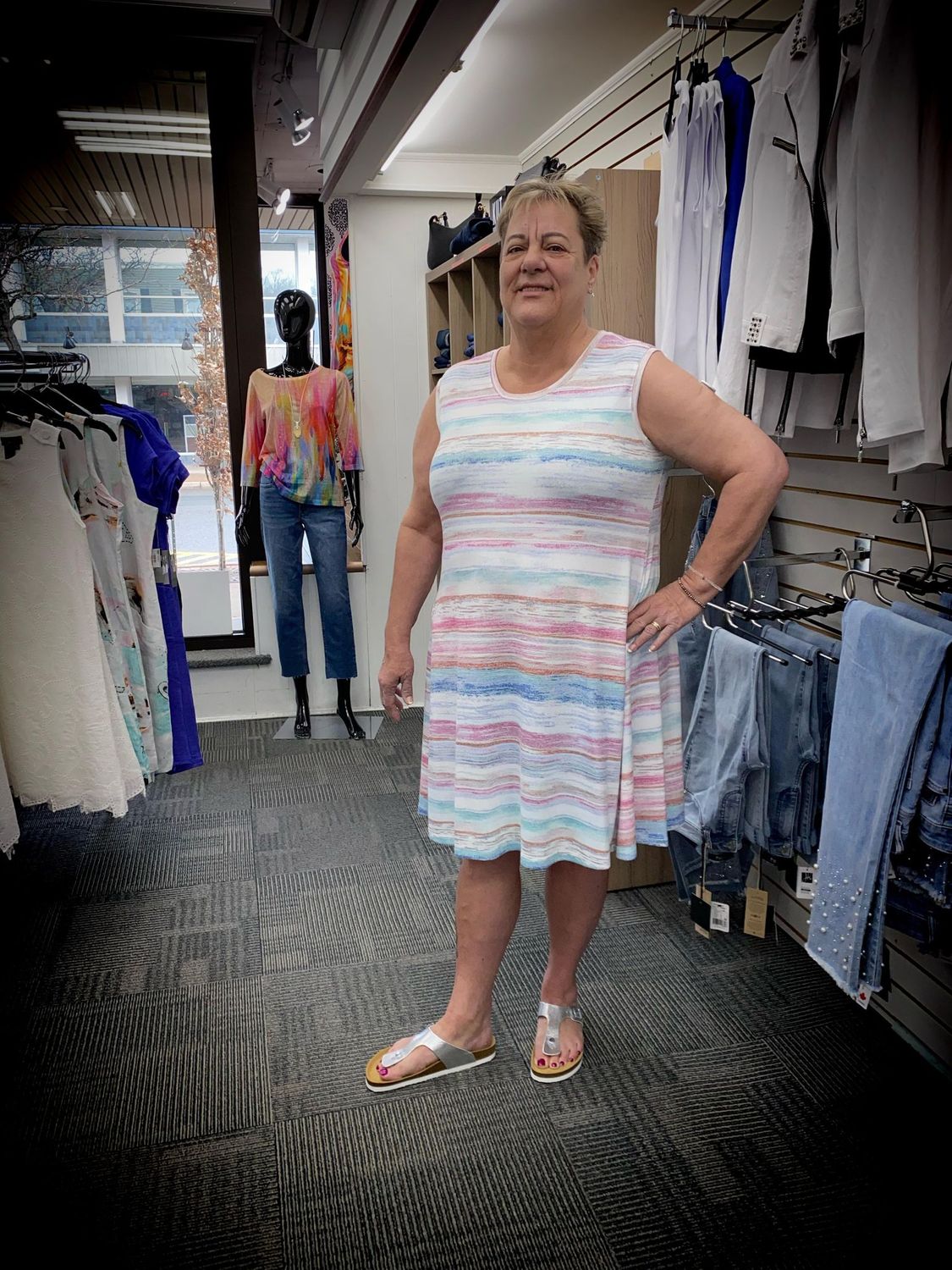Multi-Coloured Sleeveless Dress # 57914
