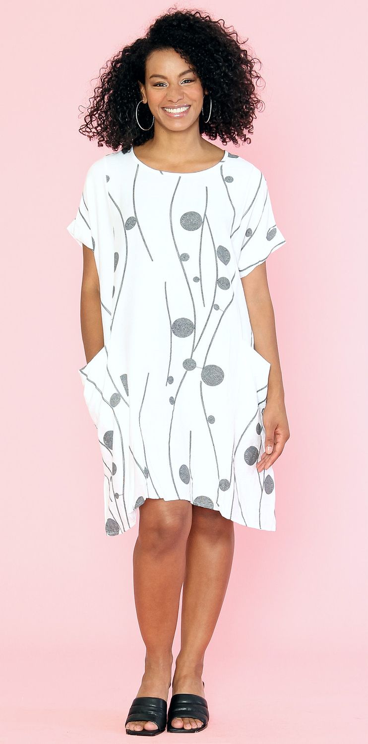 White Woven Dress 221674