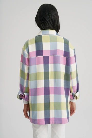 Gingham Limoncello Check Shacket  #K5206RJ