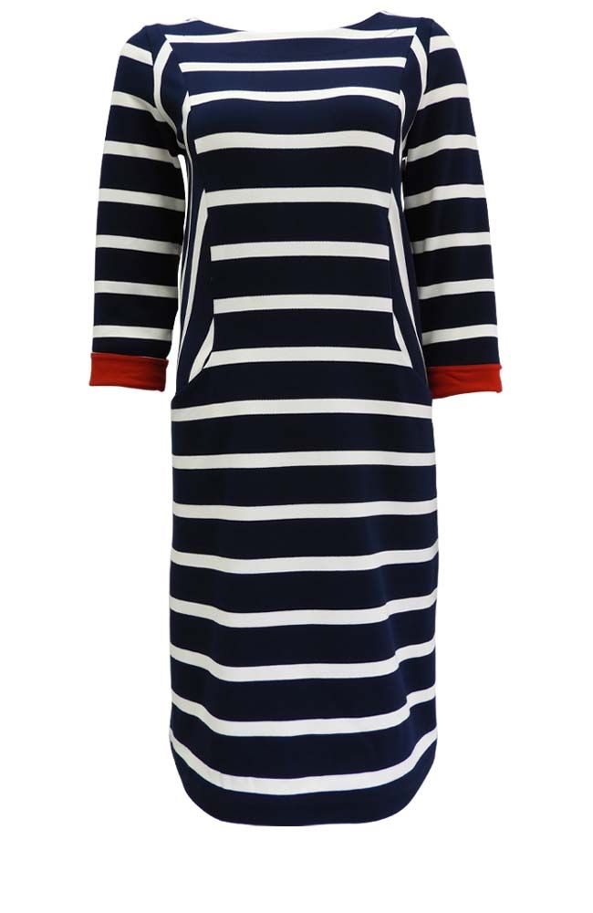 Kate Dress XOC7830W , Color: Navy/Offwhite, Size: XS