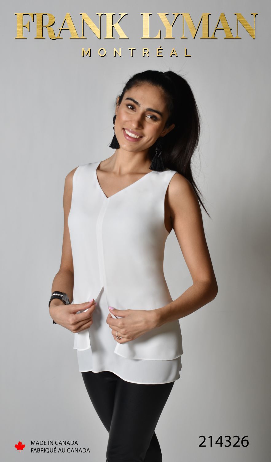 Sleeveless Woven Top Style 214326, More Colors Available