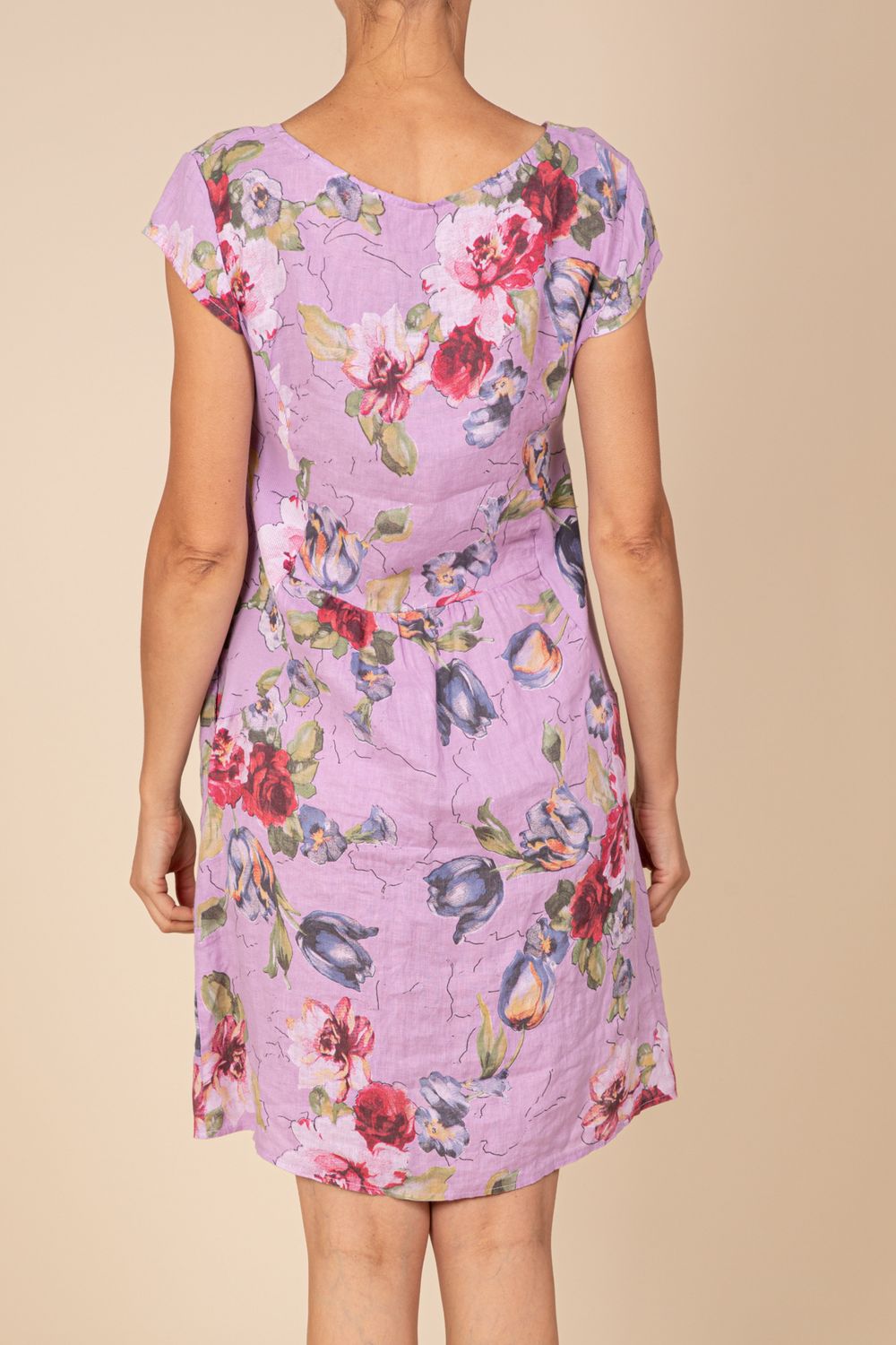 Cap Sleeve Floral Print Dress 26121