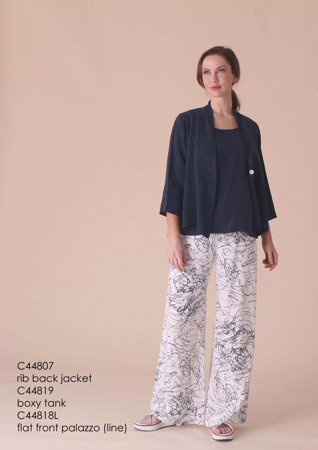 Fenini Rib Back Linen Jacket