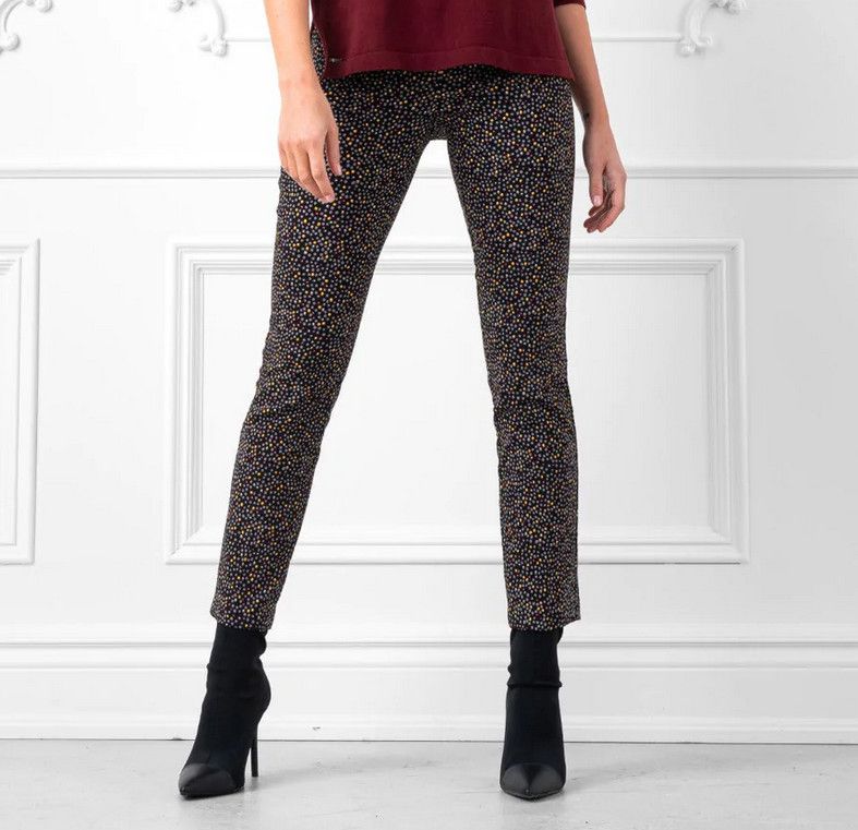 Simone Square Print Ankle Pant 93410