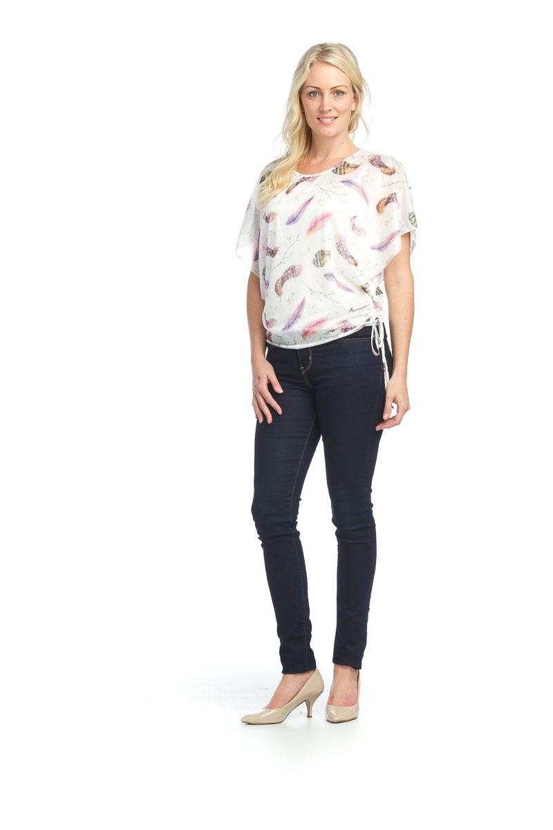 Feather Blouse With Tie Sides PT12114, Size: XS