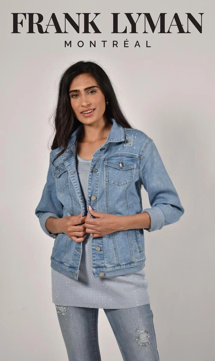Blue Woven Denim Jacket 226190U