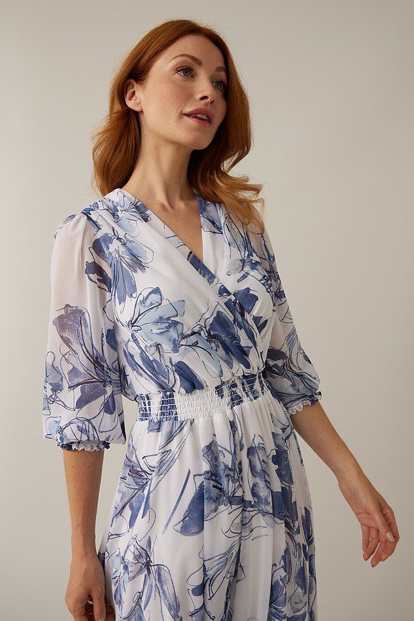 Wrap Front Floral Dress Style 221344
