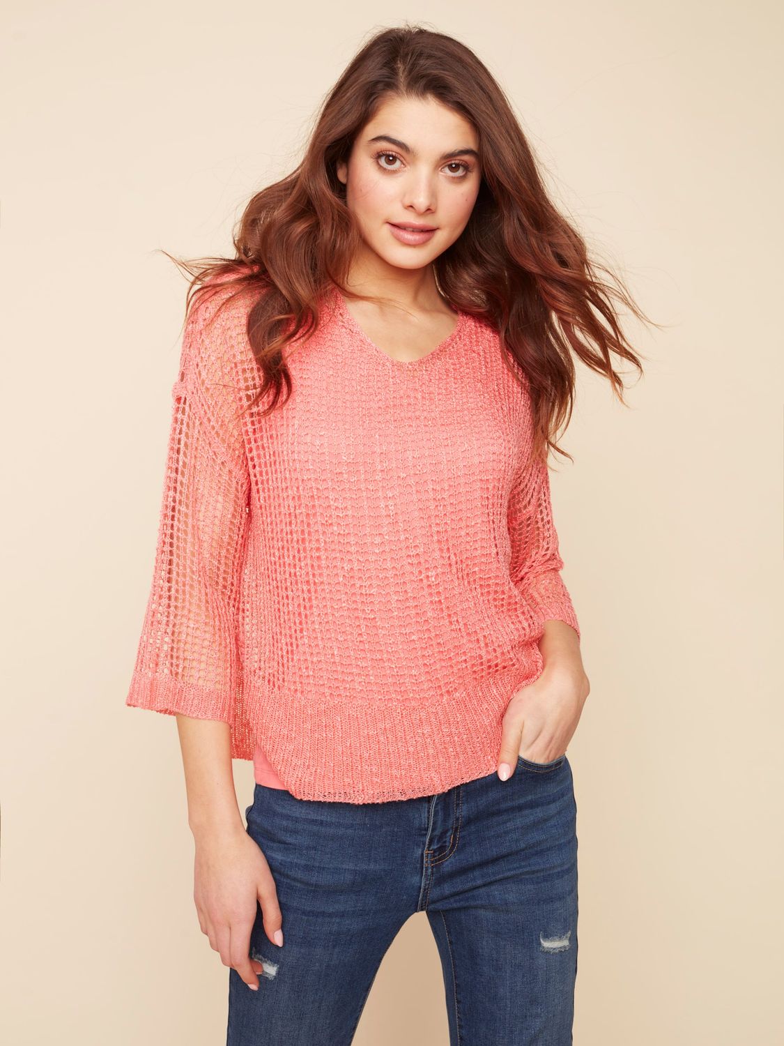 Fish Net Crochet Sweater C2362