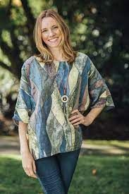 Cotton Abstract Oversized Blouse PT12109