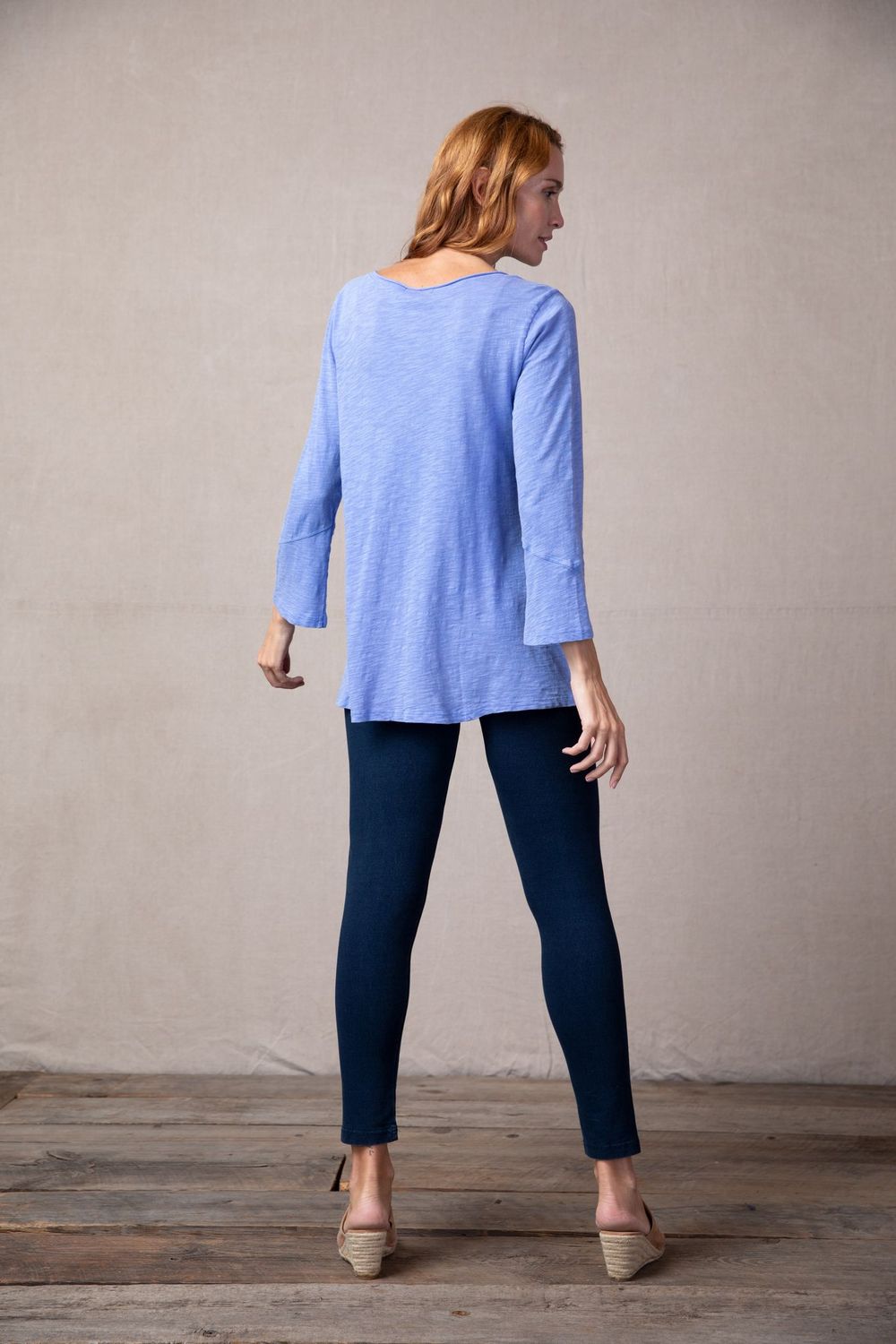 Pieced V Neck Top 26906 (2 Colors)