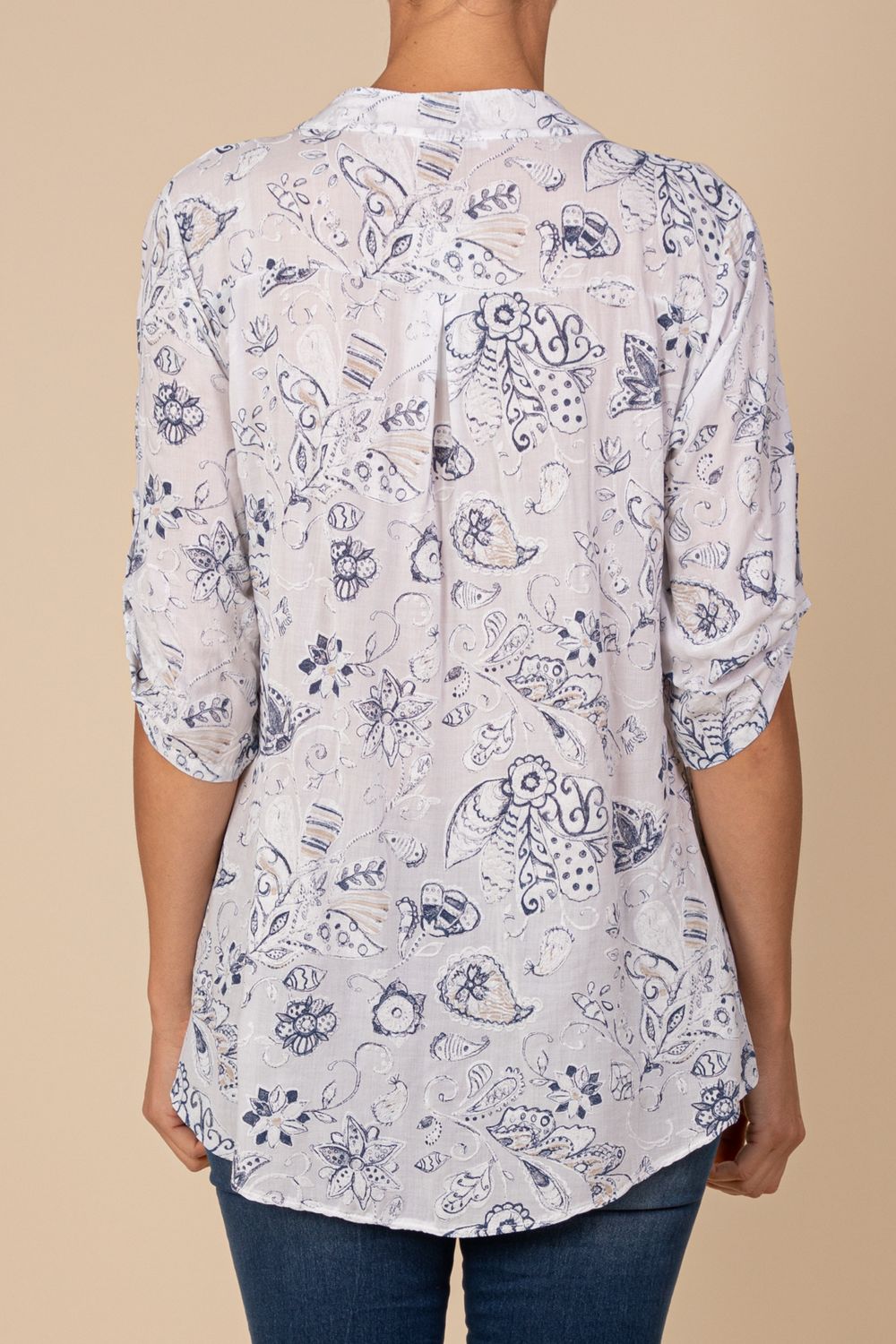 Roll Up Sleeves With Sequin Pockets 26017