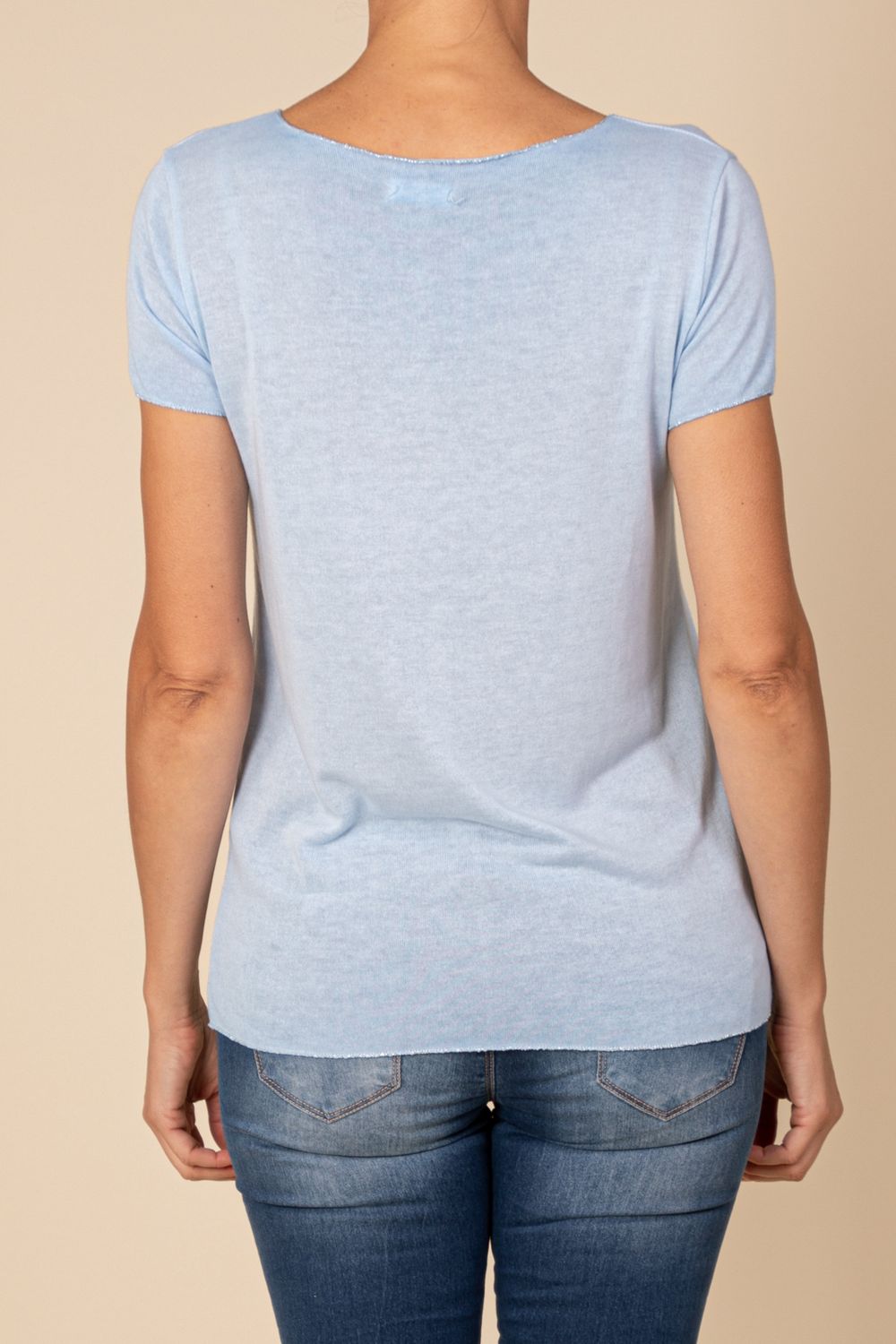 V-Neck Glitter Neckline Top 26094 (2 Colors)