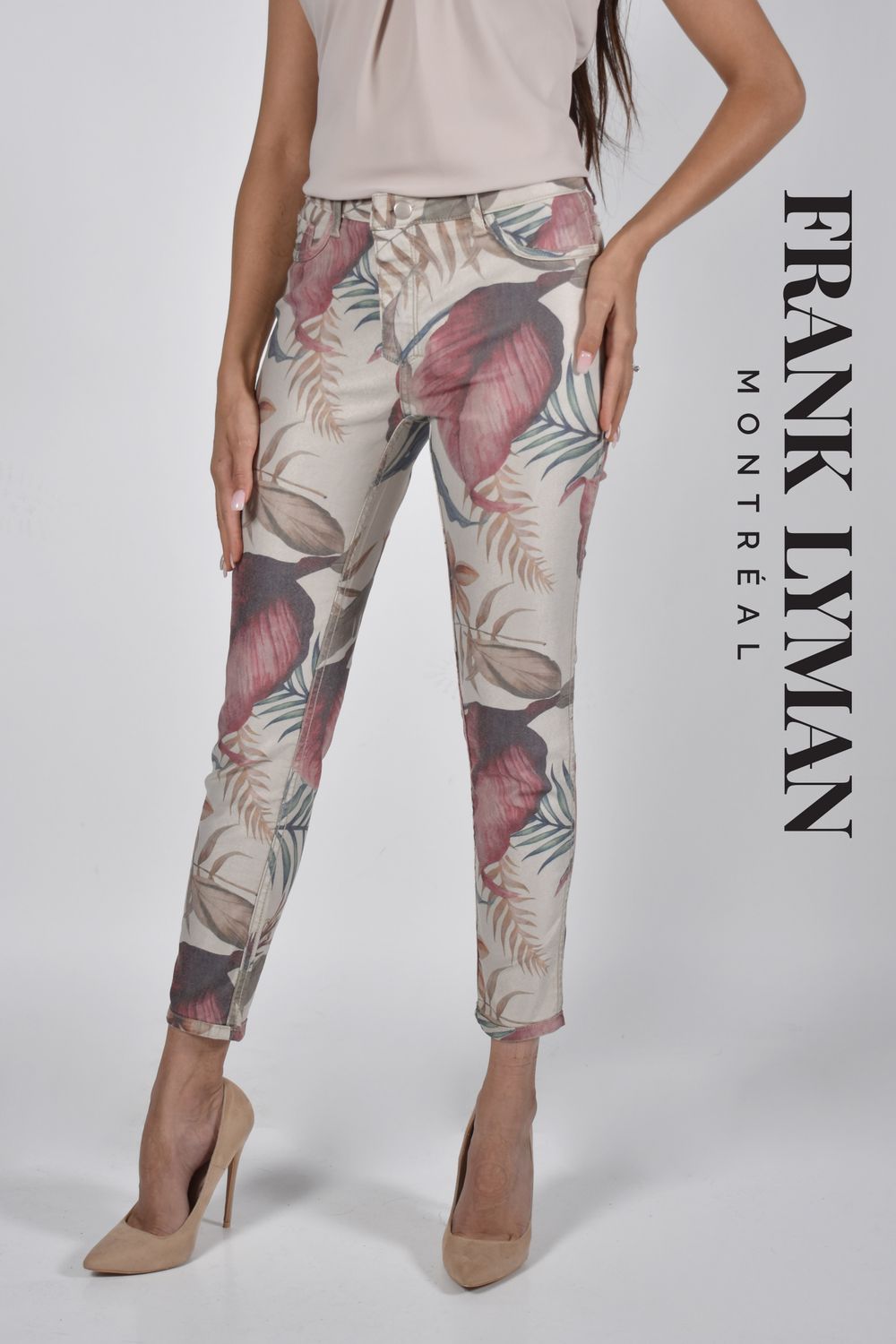 Tropical/Beige Reversible Jeans 221126, Size: XS