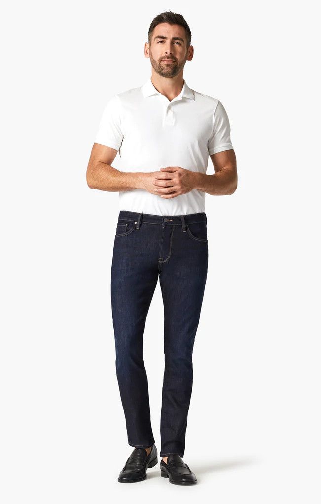 Cool Tapered Leg Jeans In Rinse Brushed Soft Denim 