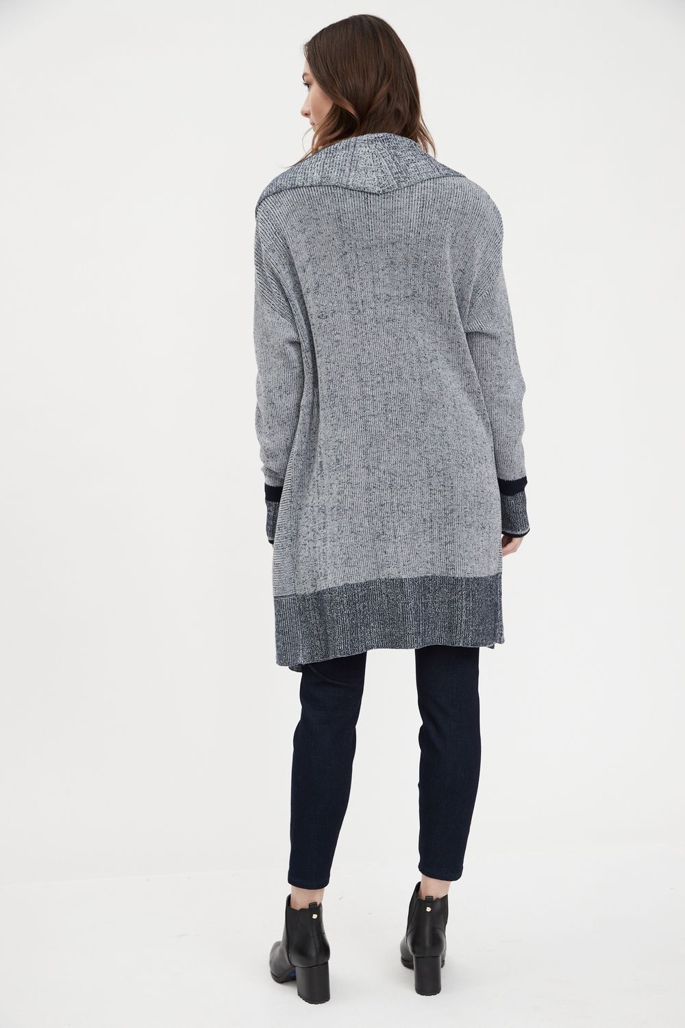 Two Tone Cardigan 1580624, Color: Navy, Size: XS