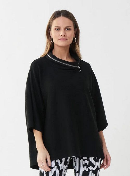 Pullover With Zipper Detail 213621, Color: Black, Size: 4
